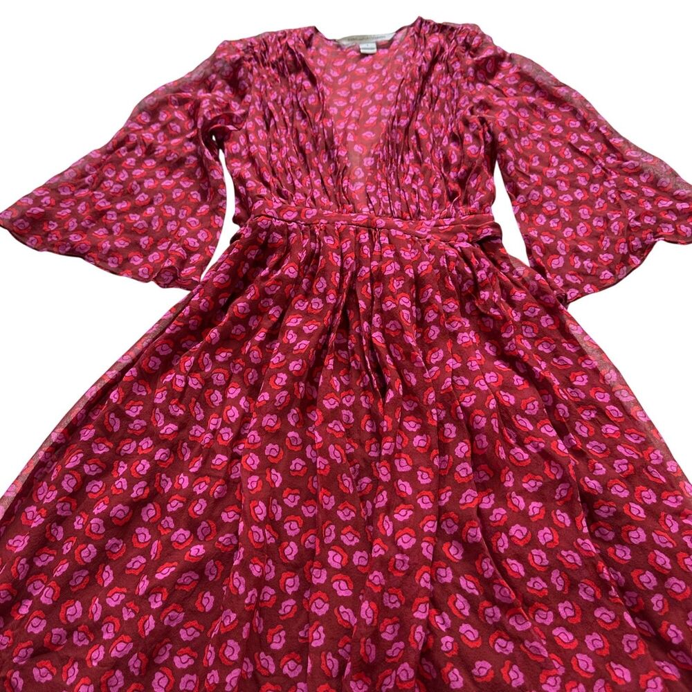 Diane Von Furstenberg ASO Zoey Dutch ALICIA Ballet Rose Garnet Wrap Dress Sz 0 - Picture 3 of 16